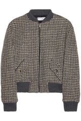 Paul & Joe Ruby Houndstooth Bomber Jacket