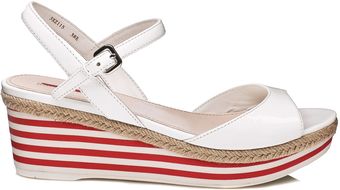 Prada Wedge Shoes White - Lyst
