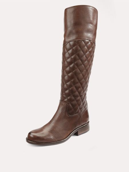 Steve Madden Steve Madden Reggo Leather Quilted Riding Boots in Brown ...