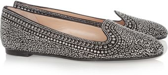 Valentino Embellished Suede Loafers - Lyst