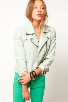 Asos Leather Biker Jacket - Lyst