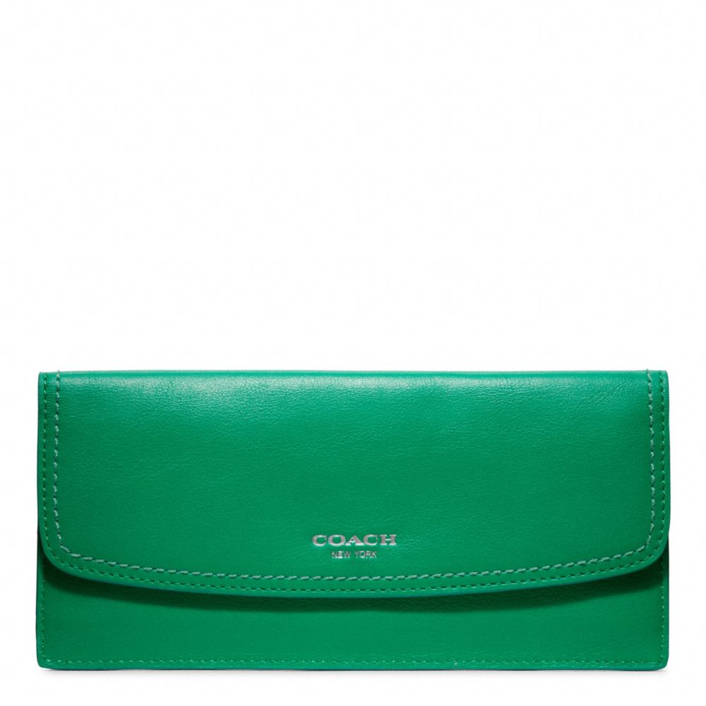 Coach Legacy Leather Soft Wallet in Green (silver/emerald) Lyst