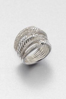 David Yurman Diamond Sterling Silver Ring - Lyst