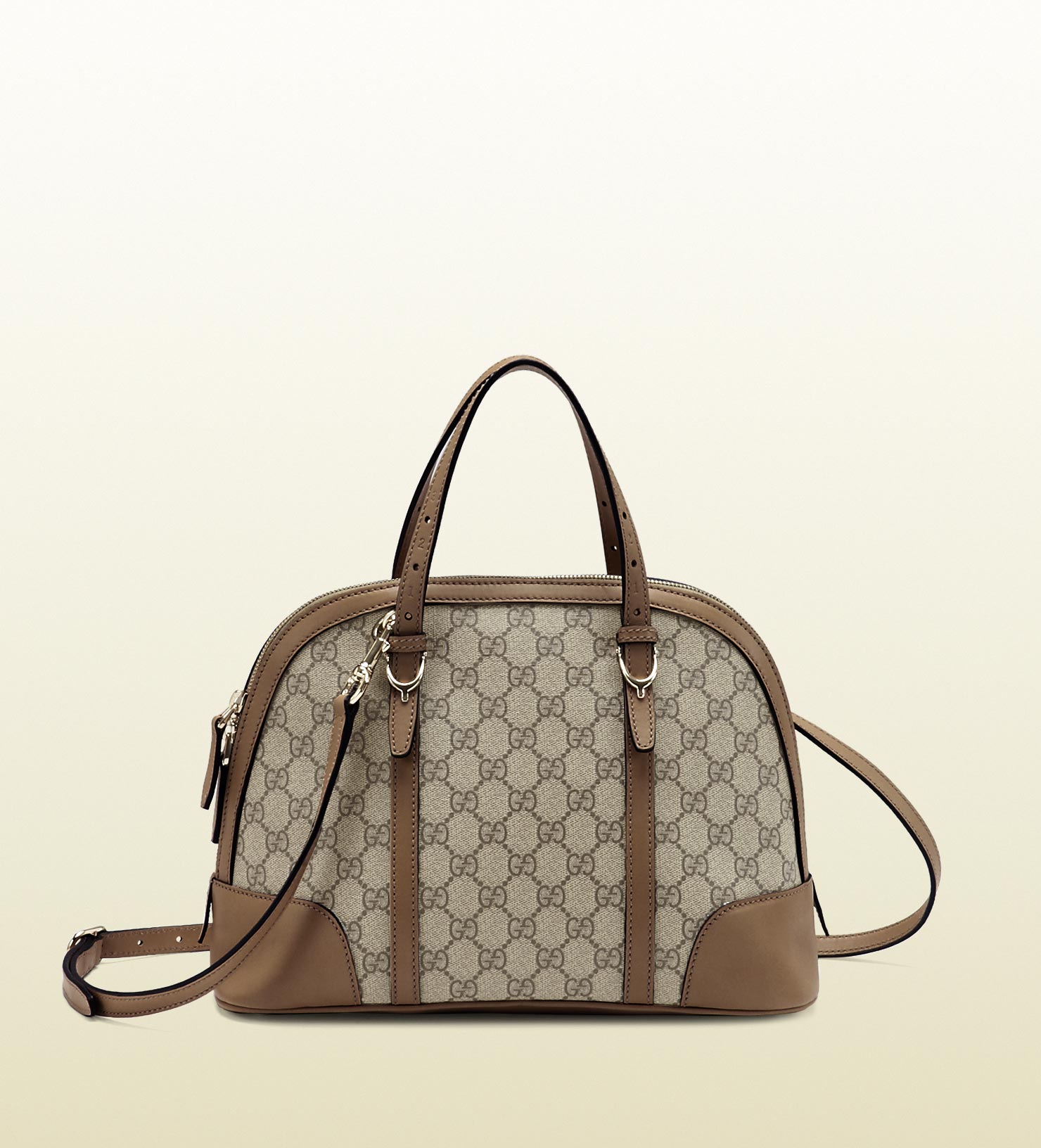 Gucci Nice Gg Supreme Canvas Top Handle Bag in Gray (brown) | Lyst