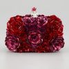 Alexander Mcqueen Metal Flower Box Clutch in Red (red pink silver) - Lyst