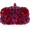 Alexander Mcqueen Enameled Flower Box Clutch in Red (silver) - Lyst