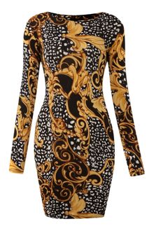 Ax Paris Baroque Print Dress - Lyst