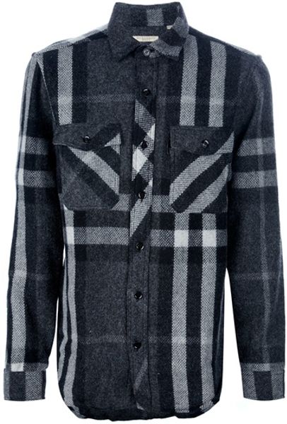 Burberry Brit Check Shirt in Black for Men - Lyst