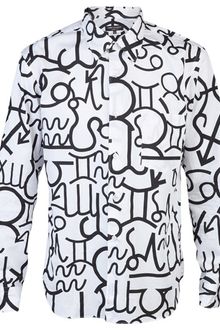 Comme Des Garçons Broad Pigment Print Shirt - Lyst