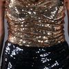 Dolce & Gabbana Sequin Strapless Dress in Gold (black) - Lyst