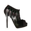 Fendi Opentoe Booties in Suede and Velvet in Black - Lyst