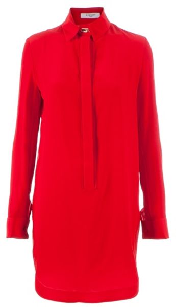 Givenchy Boxy Shirt Dress in Red - Lyst