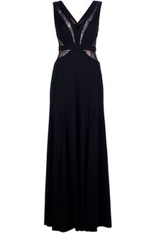 BCBGMAXAZRIA Lace Panel Evening Gown - Lyst