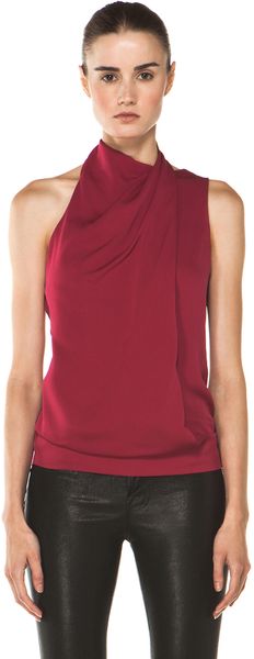 Diane Von Furstenberg Bowman Top in Dark Raspberry - Lyst