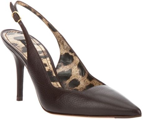 Dolce & Gabbana Sling Back Pump in Brown - Lyst