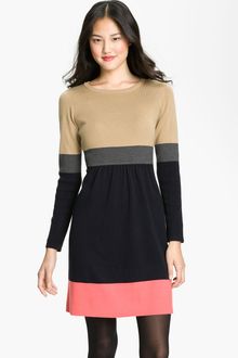 Eliza J Colorblock Fit Flare Sweater Dress - Lyst