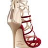 Jimmy Choo Maury Velvet Leather Sandal in Red - Lyst