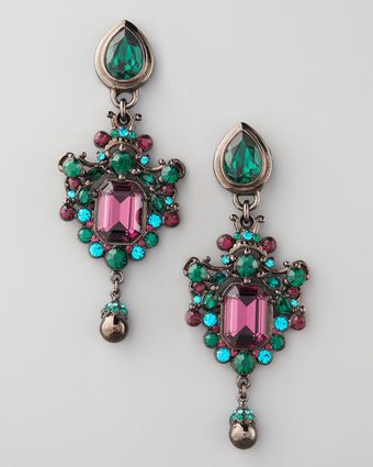 Jose & Maria Barrera Green Teal Drop Earrings - Lyst