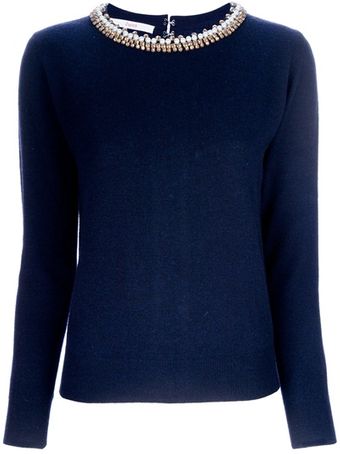 Jucca Embellished Neckline Wool Sweater - Lyst