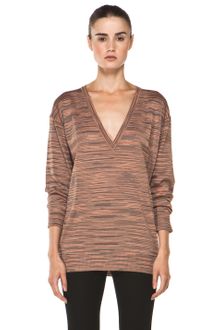 M Missoni Ribbed Spacedye Sweater in Salmon - Lyst