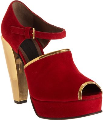Marni Metallic Heel Sandal - Lyst