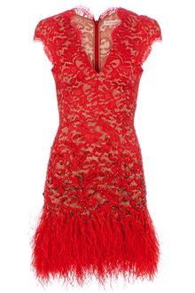 Matthew Williamson Feathered Lace Dress - Lyst