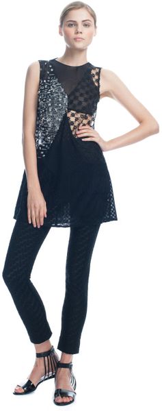 Missoni Embroidered Patchwork Lace Dress in Black - Lyst