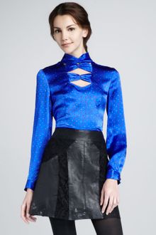 Nanette Lepore Laceleather Skirt - Lyst