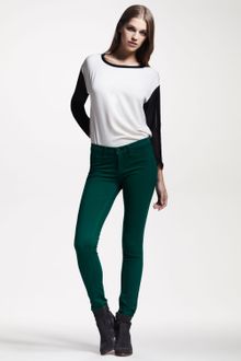 Rag & Bone Plush Twill Leggings Emerald - Lyst