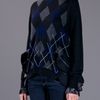 Sacai Argyle Sweater in Blue (black) - Lyst