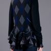 Sacai Argyle Sweater in Blue (black) - Lyst