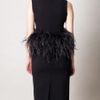 Alexander Mcqueen Feather trimmed Top in Black - Lyst
