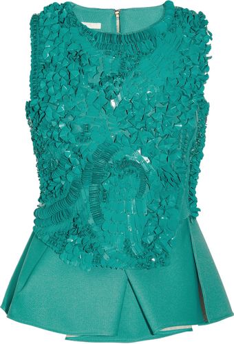 Antonio Berardi Paillette embellished Crepe Peplum Top - Lyst