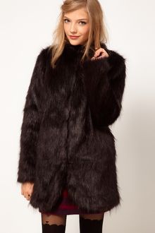 ASOS Collection Asos Longline Fur Coat - Lyst