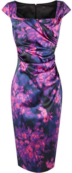 Coast Prague Printed Duchess Satin Dress - Lyst