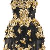 Dolce & Gabbana Embellished Mesh Dress in Gold (black) - Lyst