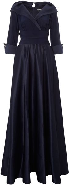 Eliza J Portrait Collar 34 Sleeve Maxi Dress - Lyst