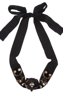 Lanvin Embellished Ribbon Necklace - Lyst