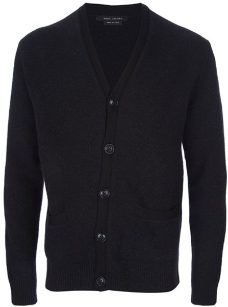 Marc Jacobs VNeck Button Cardigan in Black for Men - Lyst