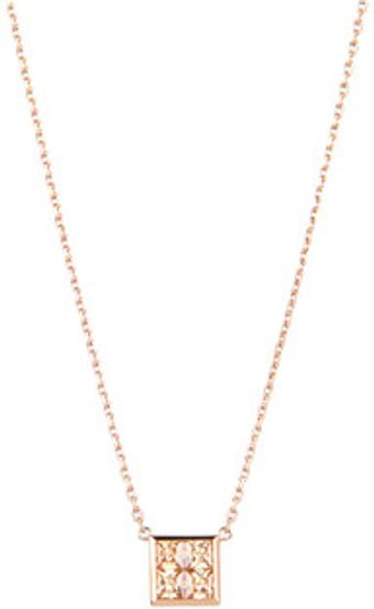 Michael Kors Very Hollywood Cz Square Pendant Necklace - Lyst
