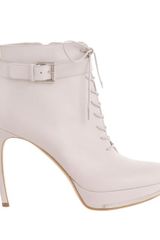 Alexander McQueen Pale Grey Horse Shoe Laced Boot