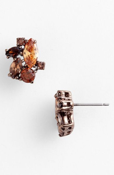 Givenchy Petal Small Stud Earrings in Multicolor (topaz multi/ brown gold) - Lyst