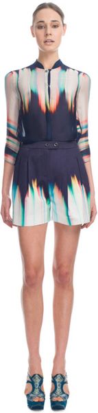 Matthew Williamson Ss Sunburst Ink Tailoring Tailored Shorts in Blue (ink) - Lyst