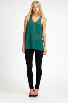 T By Alexander Wang Silk Racerback Tank - Lyst