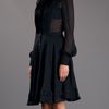 Alexander Mcqueen Sheer Pleat Dress in Black - Lyst