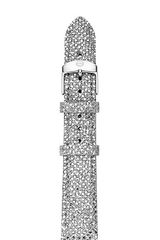 Michele Silver Sequin Leather Watch Strap 12mm