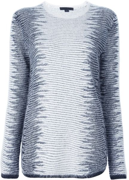 Alexander Wang Patterned Metallic Tone Long Sleeve Sweater in Silver (grey) - Lyst