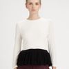 Alice + Olivia Betty Peplum Tee in White (cream) - Lyst