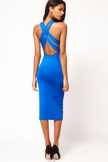 ASOS Collection Asos Midi Dress with Cross Back Strap - Lyst
