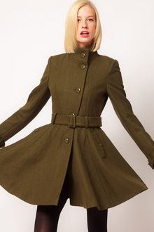 ASOS Collection Asos Fit and Flare Belted Coat - Lyst